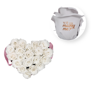 Will you marry me? - Heart Paper Box  (20 Preserved Heads)