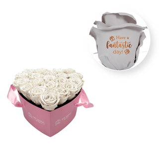 Have a fantastic day! - Heart Paper Box  (20 Preserved Heads)