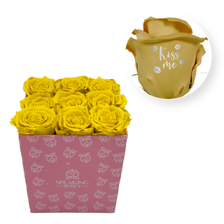 Kiss Me - Square Paper Box (9 Preserved Rose Heads)