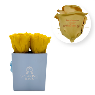 love blooms, happy anniversary!  - Square Paper Box  (4 Preserved Head)