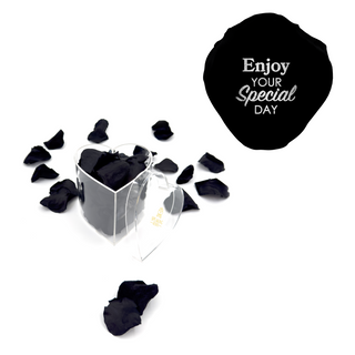 Enjoy your special day! - Heart Acrylic Box  (100 Preserved Petals)