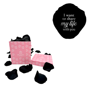 I want to share my life with you - Square Paper Box (100 Preserved Petals)