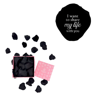 I want to share my life with you - Square Paper Box (100 Preserved Petals)
