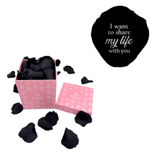 I want to share my life with you - Square Paper Box (100 Preserved Petals)