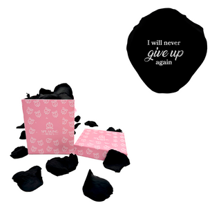 I will never give up again - Square Paper Box (100 Preserved Petals)