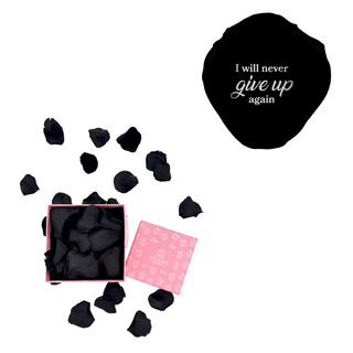 I will never give up again - Square Paper Box (100 Preserved Petals)
