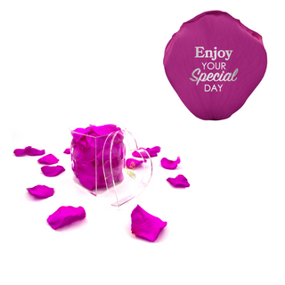 Enjoy your special day! - Heart Acrylic Box  (100 Preserved Petals)