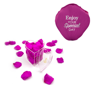 Enjoy your special day! - Heart Acrylic Box  (100 Preserved Petals)