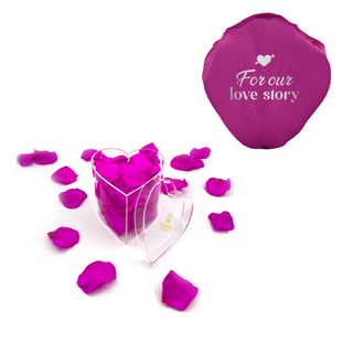 For our love story - Heart Acrylic Box  (100 Preserved Petals)