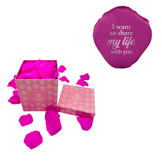 I want to share my life with you - Square Paper Box (100 Preserved Petals)