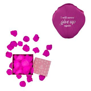 I will never give up again - Square Paper Box (100 Preserved Petals)