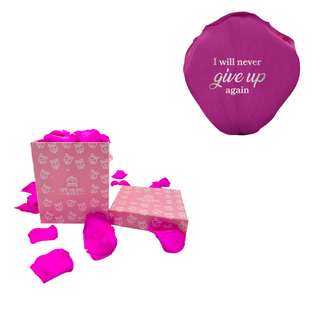 I will never give up again - Square Paper Box (100 Preserved Petals)