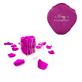 To my beloved wife - Heart Acrylic Box  (100 Preserved Petals)
