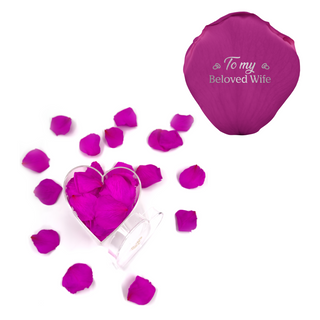 To my beloved wife - Heart Acrylic Box  (100 Preserved Petals)