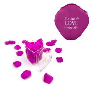 To the love of my life - Heart Acrylic Box  (100 Preserved Petals)