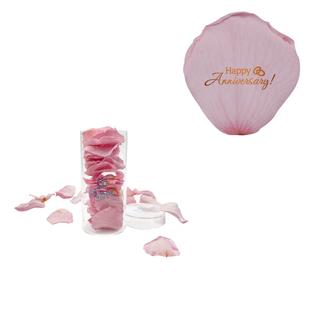 Happy Anniversary!  - Acrylic Round Box (25 Preserved Petals)