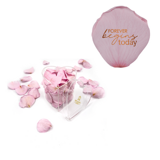 Forever begins today - Heart Acrylic Box  (100 Preserved Petals)
