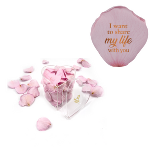 I want to share my life with you - Heart Acrylic Box  (100 Preserved Petals)