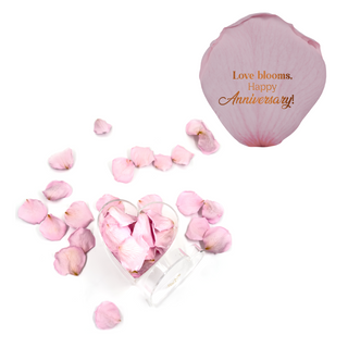 Love blooms, happy anniversary! - Heart Acrylic Box  (100 Preserved Petals)