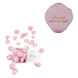 ¿Te quieres casar conmigo? - Acrylic Square Box (150 Preserved Petals)