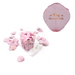 To my beloved wife - Heart Acrylic Box  (100 Preserved Petals)