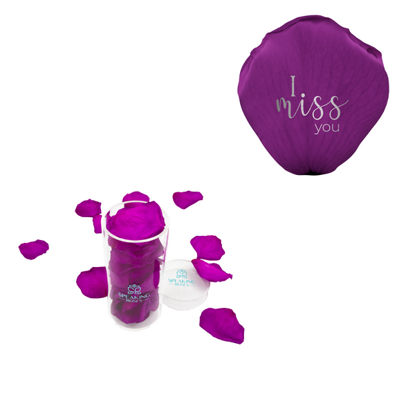 I miss you - Acrylic Round Box (25 Preserved Petals)