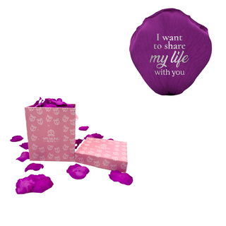 I want to share my life with you - Square Paper Box (100 Preserved Petals)