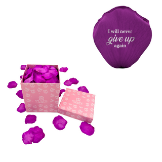 I will never give up again - Square Paper Box (100 Preserved Petals)