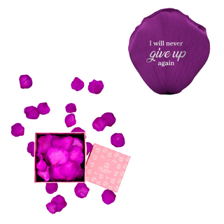 I will never give up again - Square Paper Box (100 Preserved Petals)