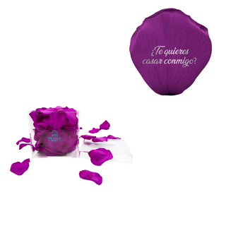 ¿Te quieres casar conmigo? - Acrylic Square Box (150 Preserved Petals)