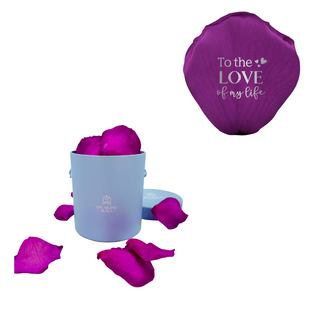 To the love of my life - Round Paper Box  (25 Preserved Petals)
