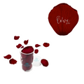 I love you - Acrylic Round Box (25 Preserved Petals)