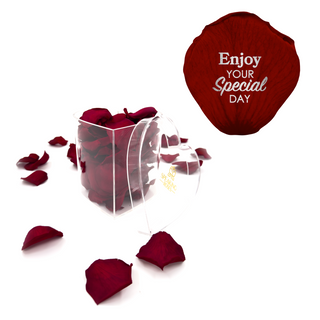 Enjoy your special day! - Heart Acrylic Box  (100 Preserved Petals)
