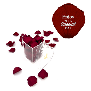 Enjoy your special day! - Heart Acrylic Box  (100 Preserved Petals)