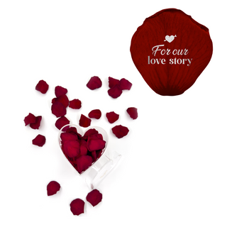For our love story - Heart Acrylic Box  (100 Preserved Petals)
