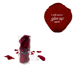 I will never give up - Acrylic Round Box (25 Preserved Petals)