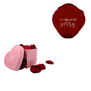 I´m sincerely sorry - Heart Paper Box  (25 Preserved Petals)