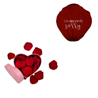 I´m sincerely sorry - Heart Paper Box  (25 Preserved Petals)
