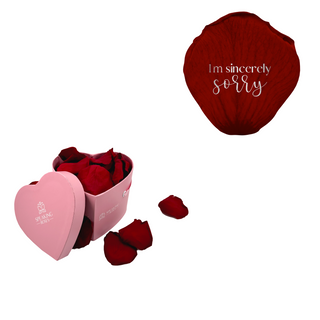 I´m sincerely sorry - Heart Paper Box  (25 Preserved Petals)