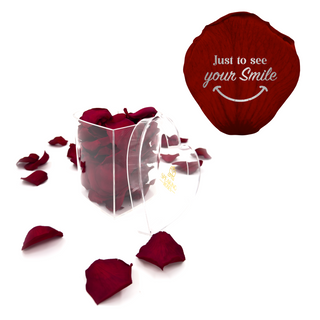 Just to see you smile - Heart Acrylic Box  (100 Preserved Petals)