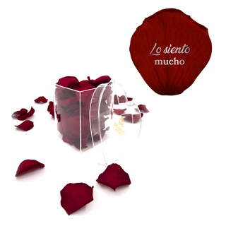Lo siento mucho - Heart Acrylic Box  (100 Preserved Petals)