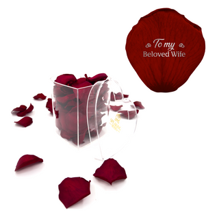 To my beloved wife - Heart Acrylic Box  (100 Preserved Petals)