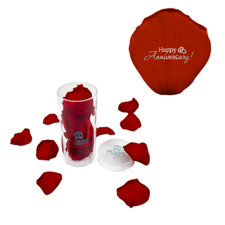 Happy Anniversary!  - Acrylic Round Box (25 Preserved Petals)