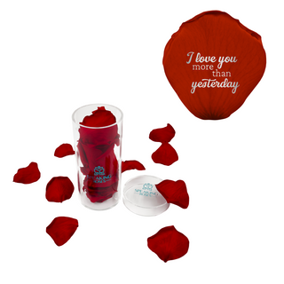 I love you more than yesterday - Acrylic Round Box (25 Preserved Petals)