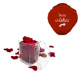 Best wishes! - Heart Acrylic Box (100 Preserved Petals)