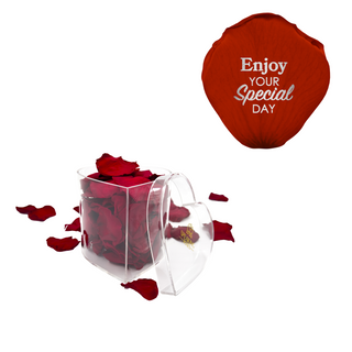 Enjoy your special day! - Heart Acrylic Box  (100 Preserved Petals)