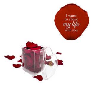 I want to share my life with you - Heart Acrylic Box  (100 Preserved Petals)