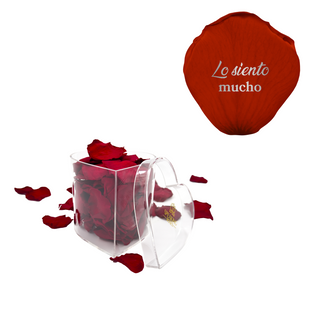 Lo siento mucho - Heart Acrylic Box  (100 Preserved Petals)