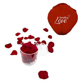 Sending love - Acrylic Round Box (50 Preserverd Rose Petals)