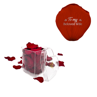 To my beloved wife - Heart Acrylic Box  (100 Preserved Petals)